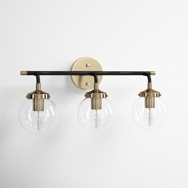 Dion 3Light Dimmable Matte Black/Antique Gold Vanity Light & Reviews